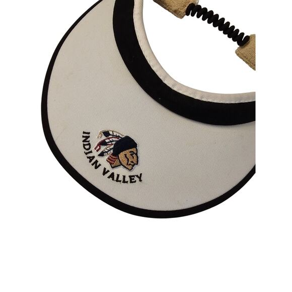 Vintage 1990s Imperial Hat Co Womens Golf Visor Indian Valley White Elastic Back - Picture 2 of 4